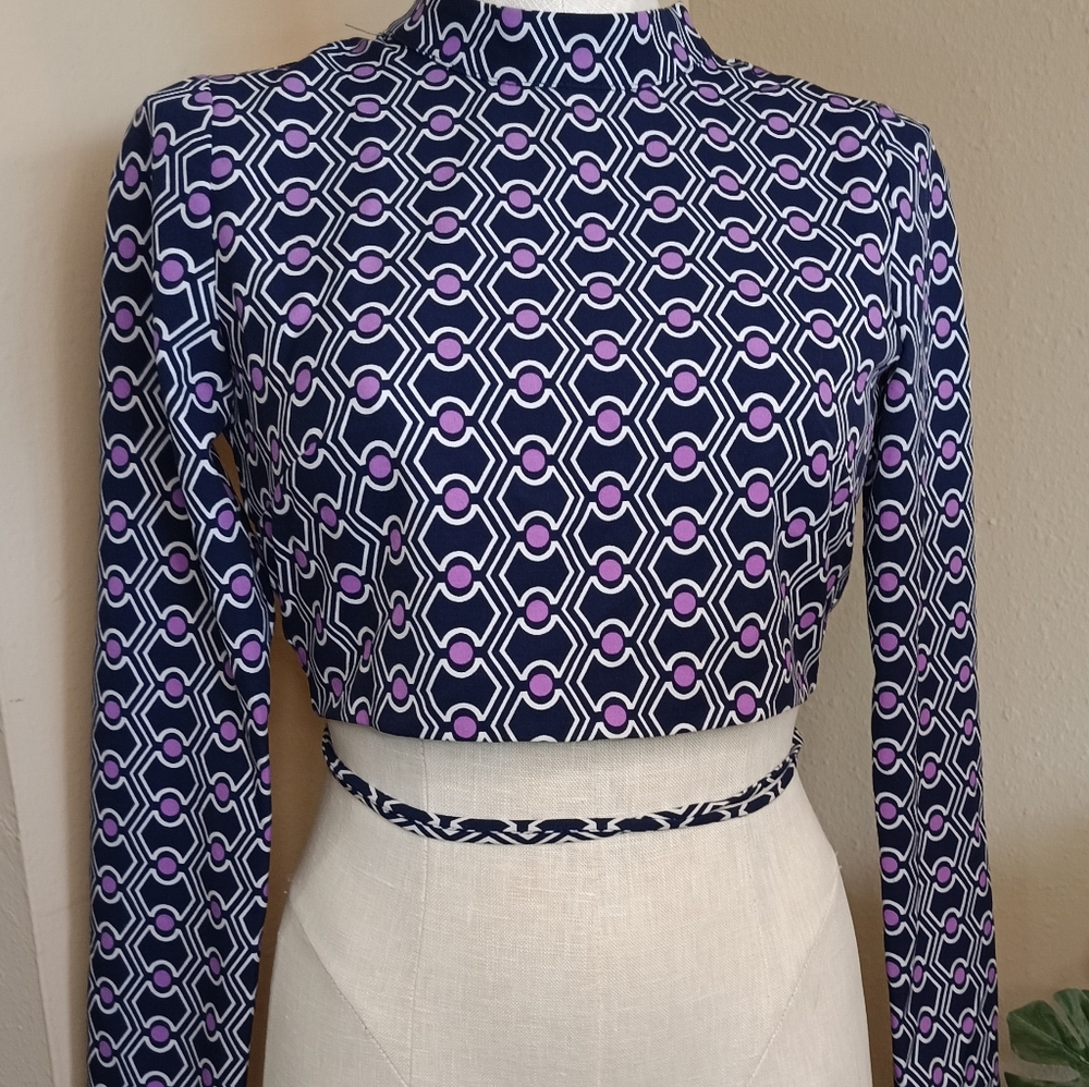 ZARA geometric print crop top